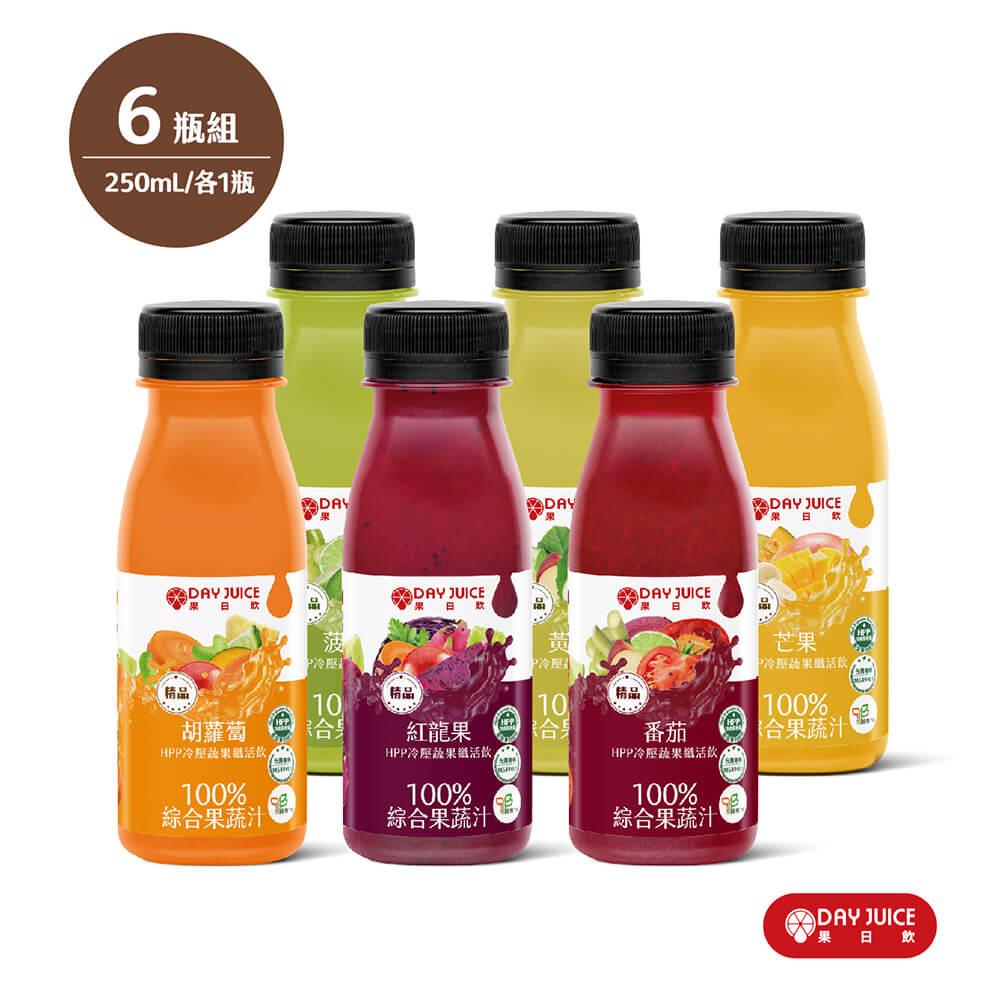 【Day Juice果日飲】冷壓蔬果纖活飲6瓶組 ( 纖活1-6號各1瓶 )