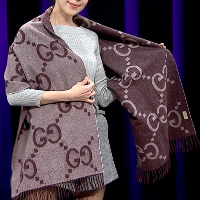GUCCI 山羊絨緹花圍巾