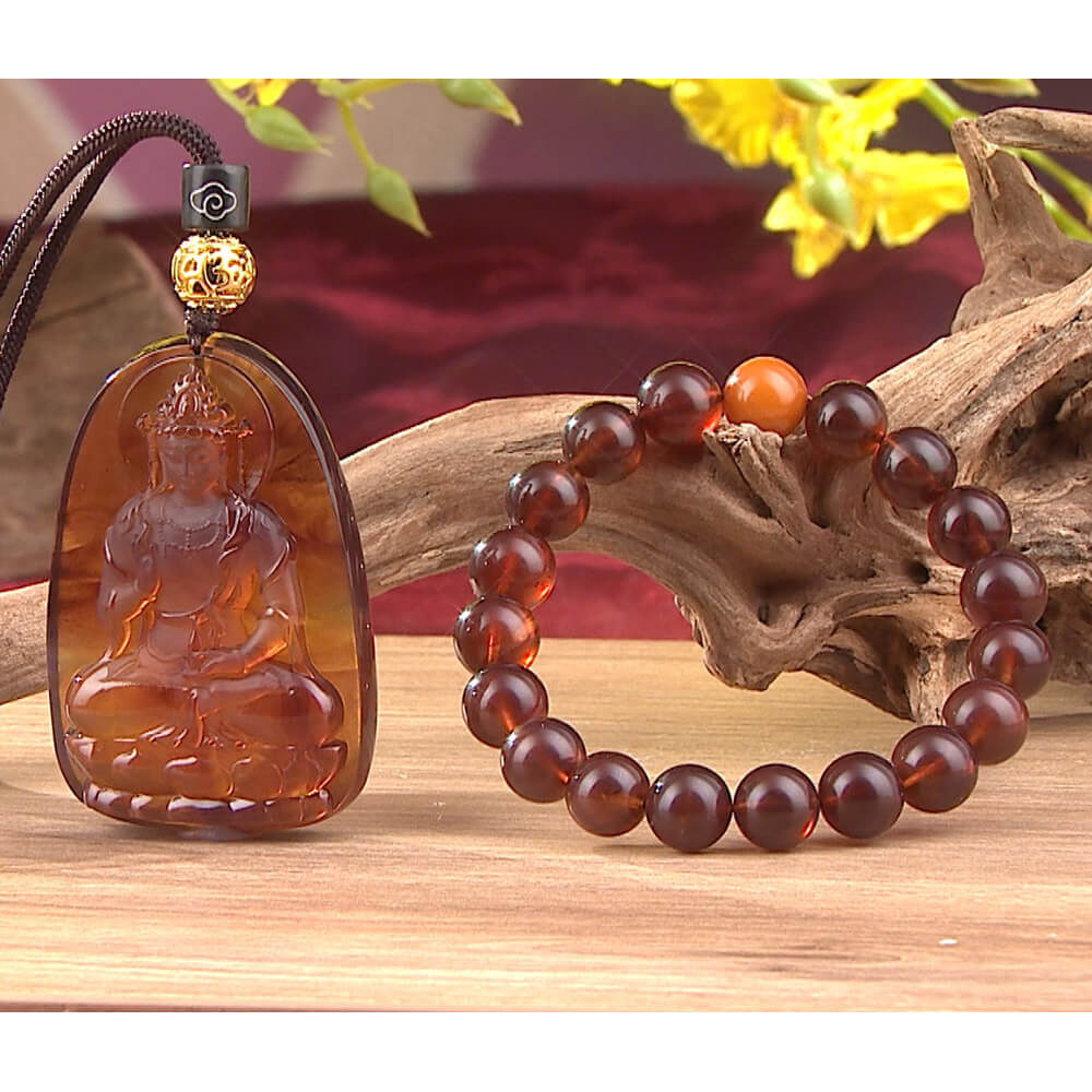 富貴傳家靈韻紫羅蘭琥珀觀音