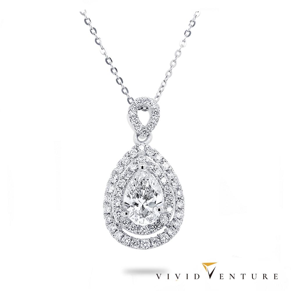 亞帝芬奇 GIA 1克拉 DSI2 2VG 天然鑽石 真鑽 項鍊 永恆心意 鉑金台+鉑金鍊