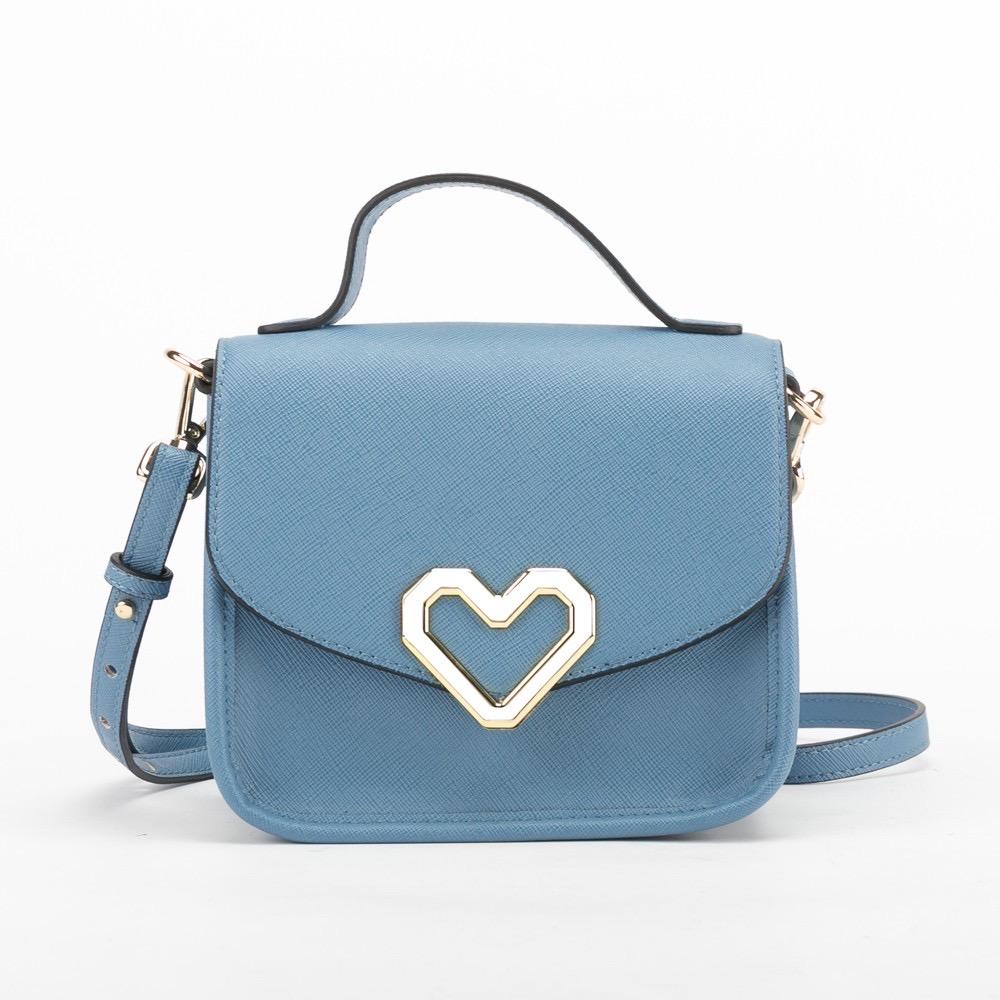 【lapagayo】名媛甜漾斜背小方包(品味灰藍)