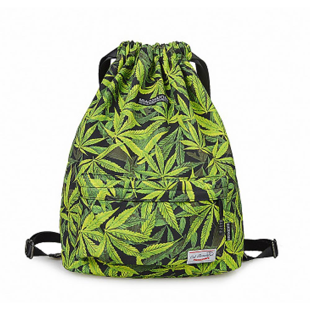 【lapagayo】輕盈色彩抽繩休閒後背包(綠麻葉)