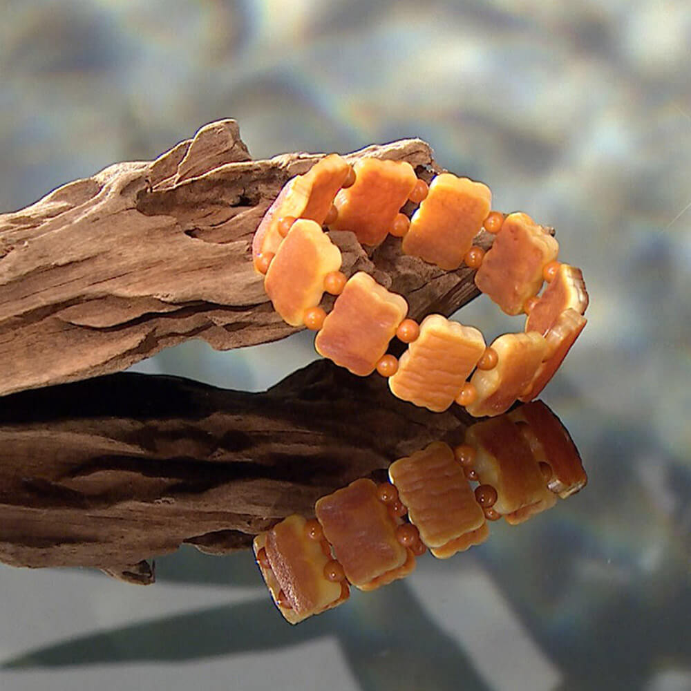 富貴傳家能量老蜜蠟手排