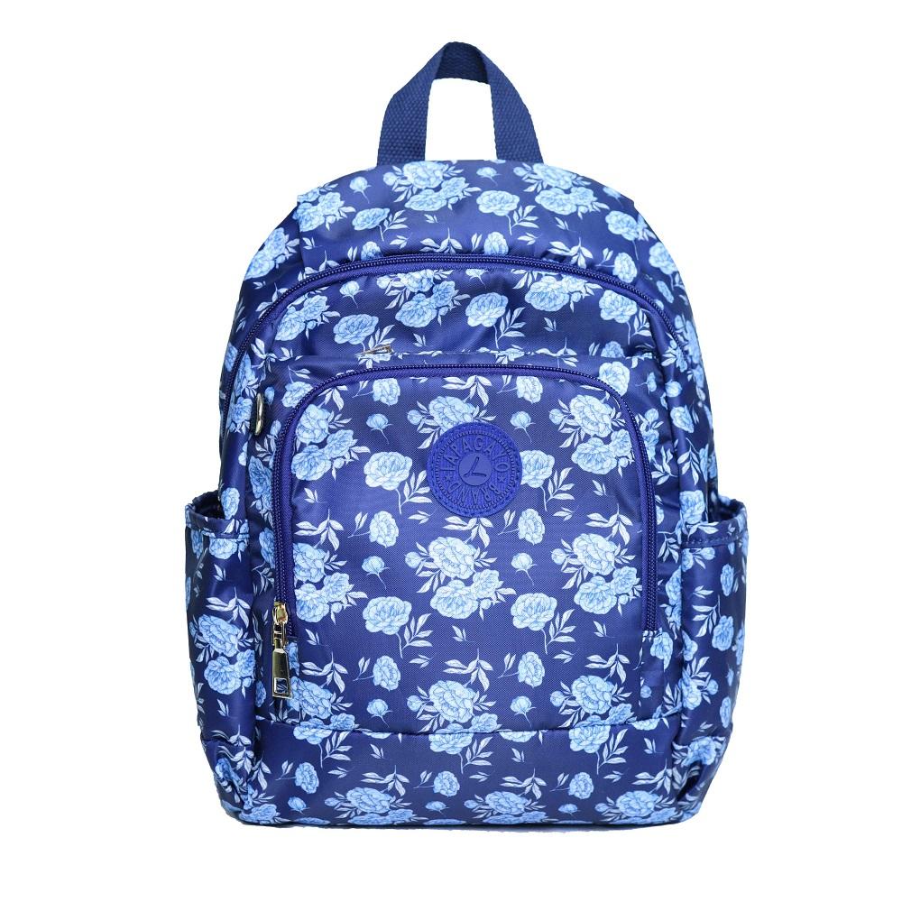 【lapagayo】典雅玫瑰尼龍後背包(藍色)