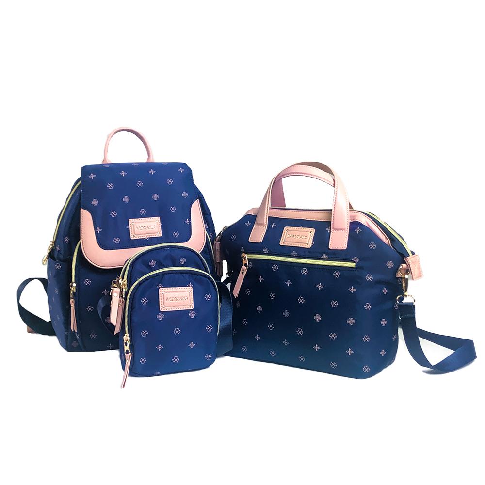 【lapagayo】歐洲皇家圖騰訂製款精品後背包組(深藍)