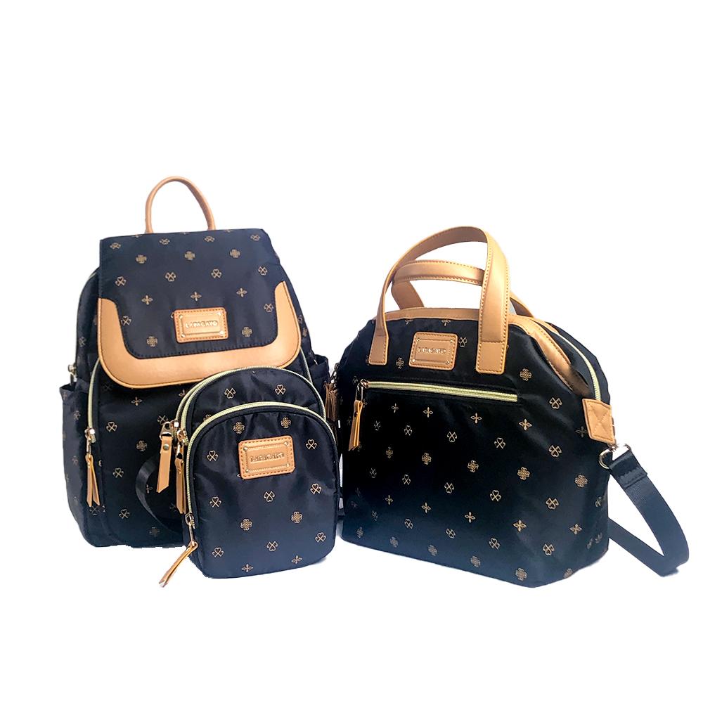 【lapagayo】歐洲皇家圖騰訂製款精品後背包組(黑色)