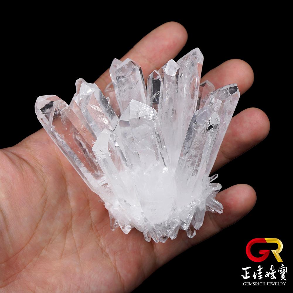 正佳珠寶】白水晶純淨能量水晶簇消磁淨化白水晶｜原木崖柏木座- ViVa