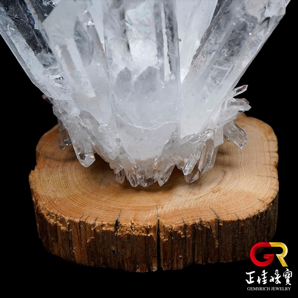正佳珠寶】白水晶純淨能量水晶簇消磁淨化白水晶｜原木崖柏木座- ViVa