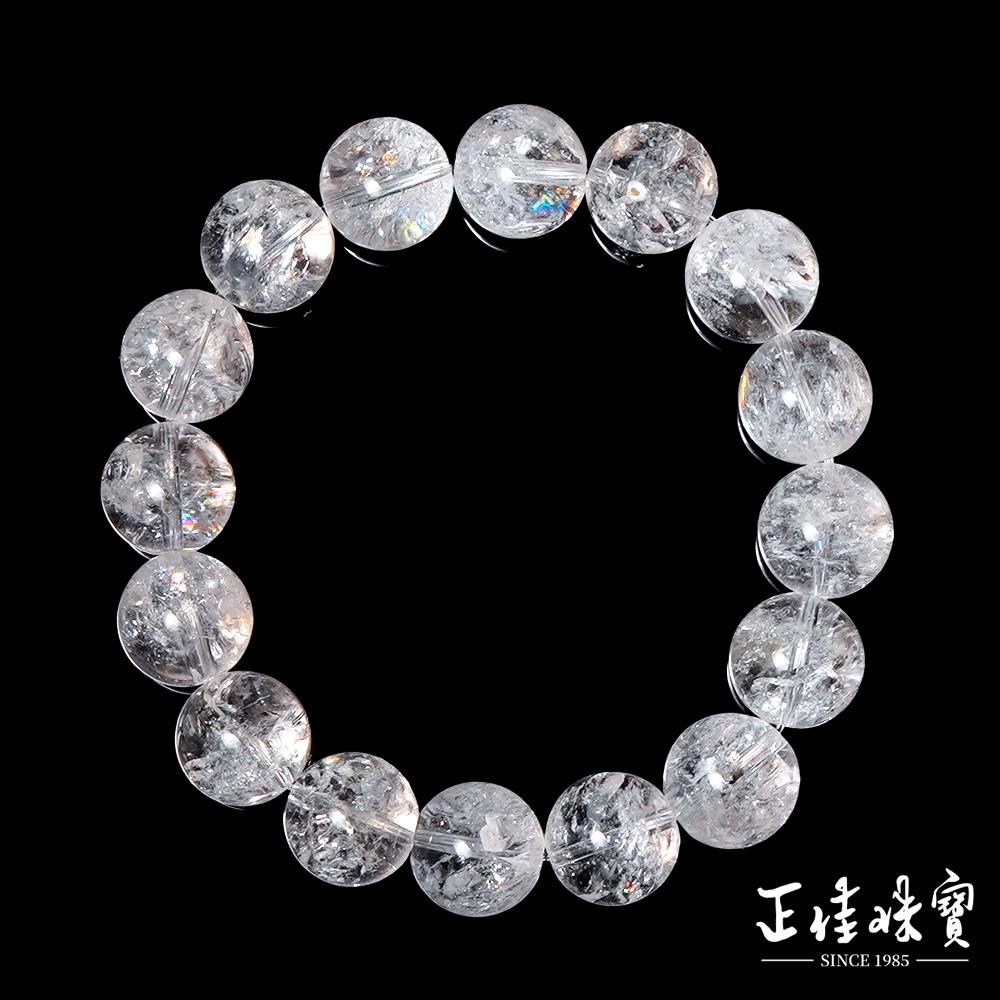 【正佳珠寶】白水晶 頂級阿賽斯特萊 13.4-13.8mm 白水晶阿賽手珠