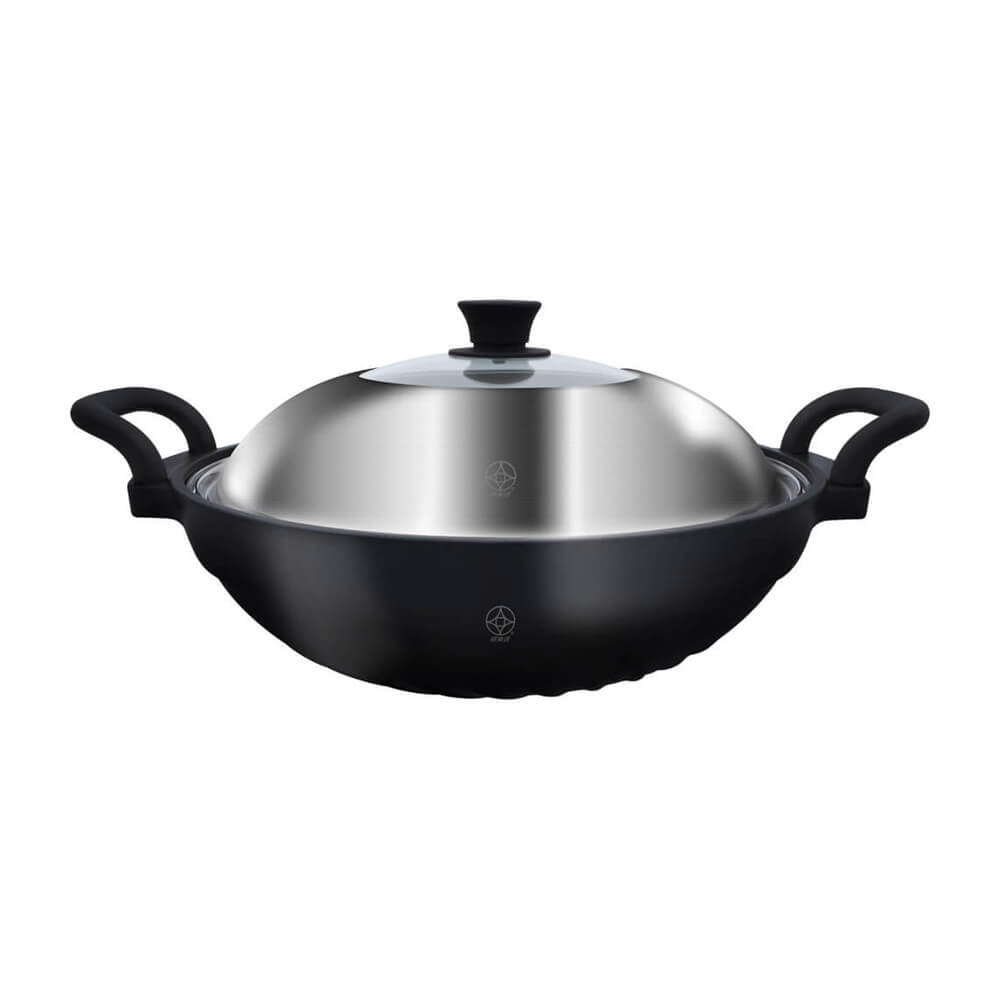 FULOTO全竹炭36cm百歲大炒鍋  