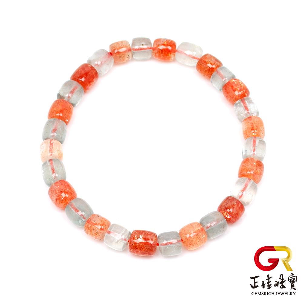 【正佳珠寶】阿魯沙 頂級日長石水晶 6.5x6.5mm 日長石水晶手珠｜日本彈力繩