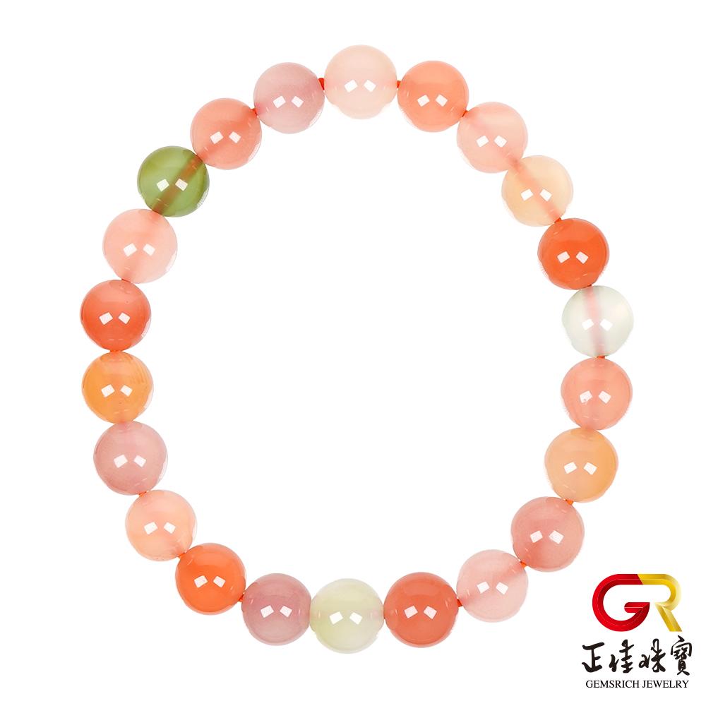 【正佳珠寶】鹽源瑪瑙 頂級川料果凍鹽源 8.1-8.7mm 鹽源瑪瑙手珠｜日本彈力繩