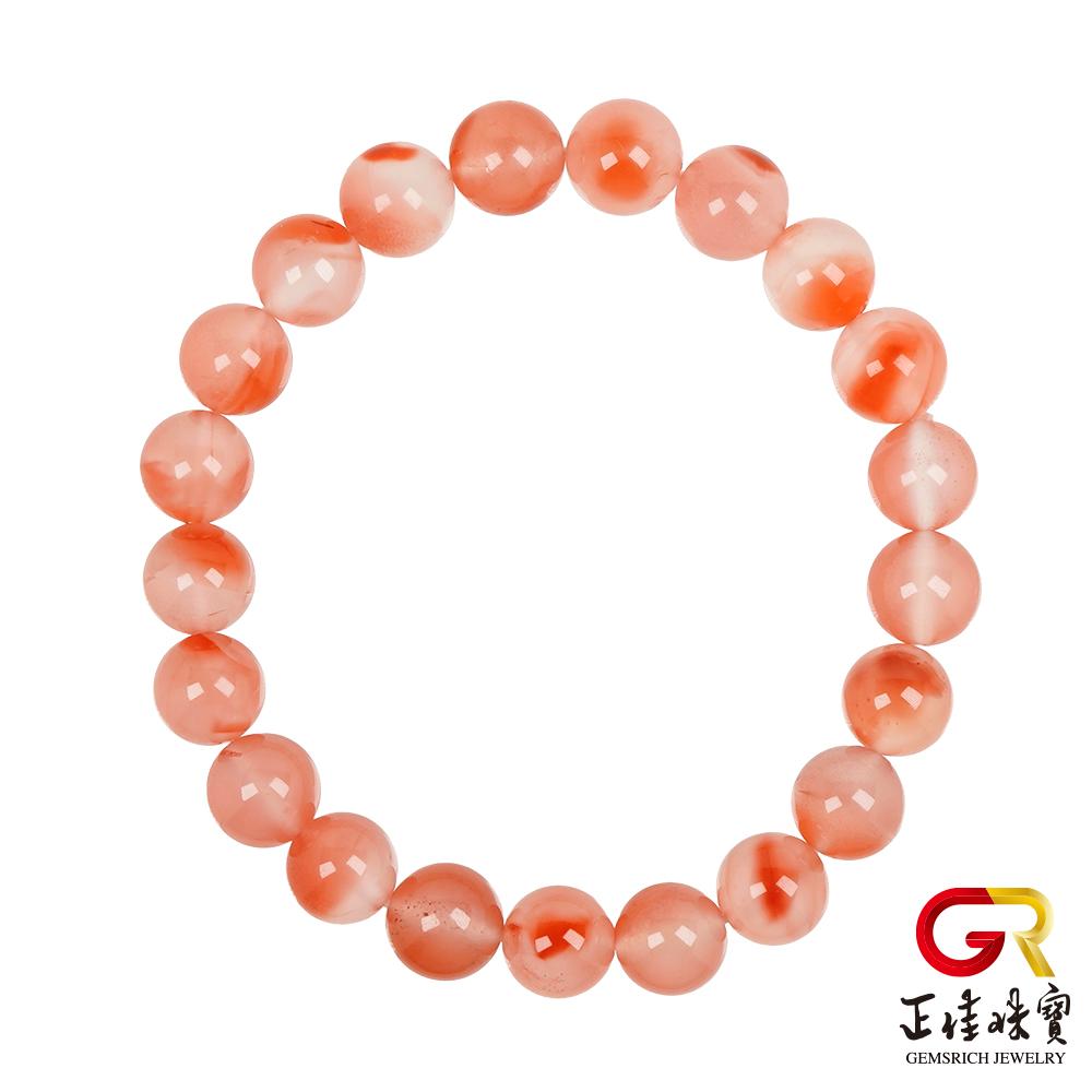 【正佳珠寶】南紅瑪瑙 頂級紅肉荔枝凍 8.7-9.3mm 南紅瑪瑙手珠｜日本彈力繩