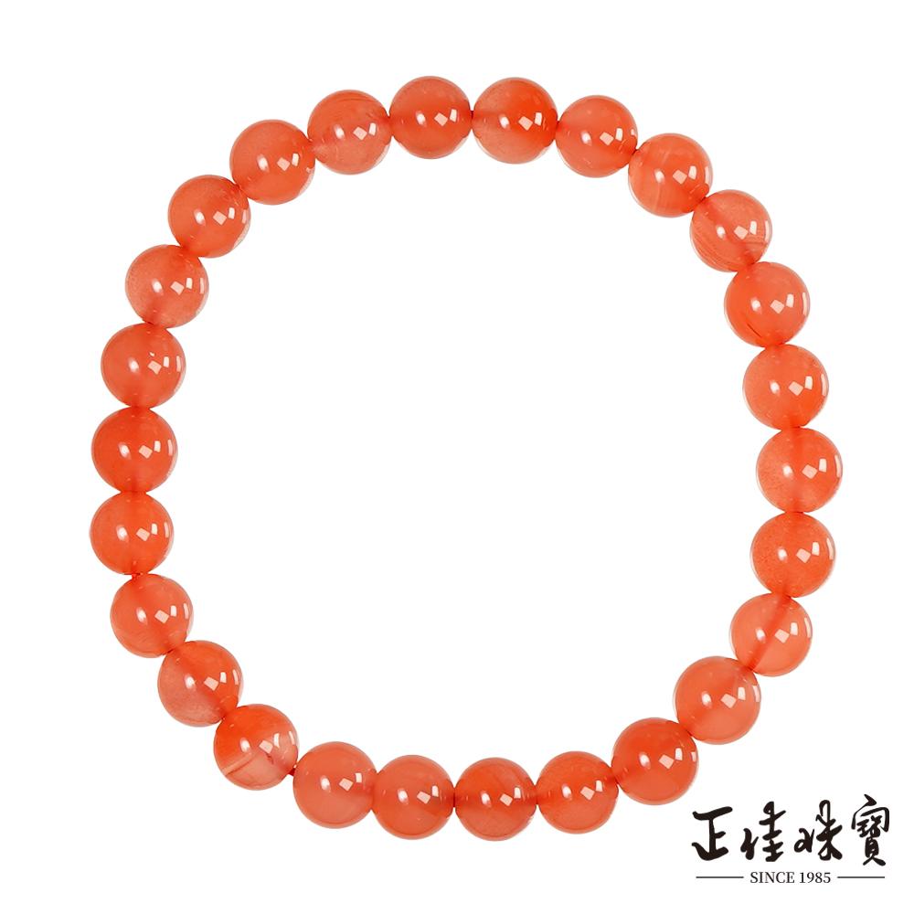 【正佳珠寶】南紅瑪瑙 頂級玉化櫻桃紅 6.8-7.3mm 川料南紅瑪瑙手珠