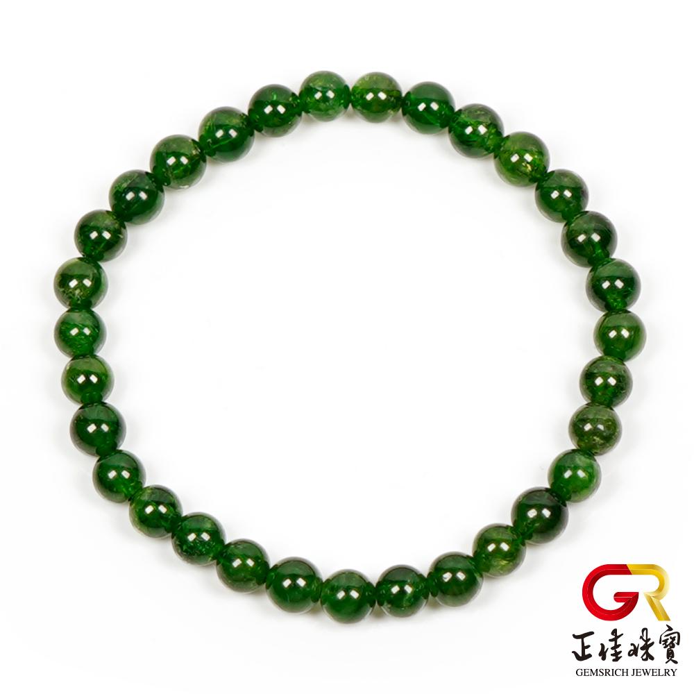 【正佳珠寶】透輝石 頂級翠綠 5.4-5.7mm 透輝石手珠｜日本彈力繩