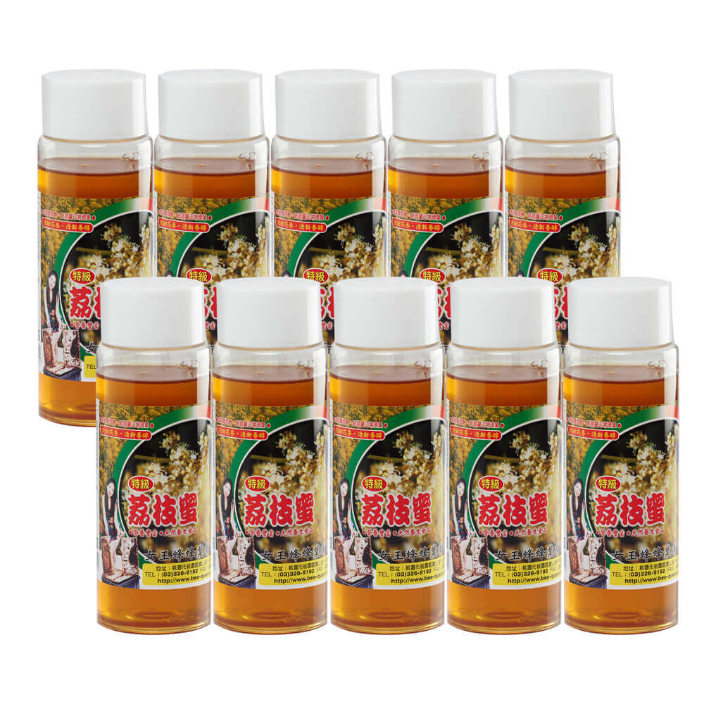 女王蜂首批現採荔枝蜜回饋組(400g/瓶)x10