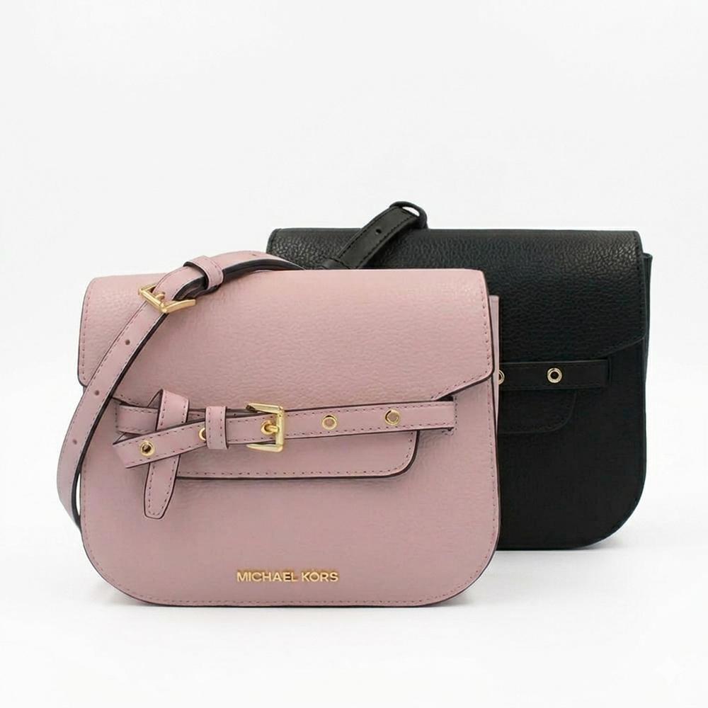 Michael Kors EMILIA金字LOGO磁吸翻蓋式手拿/斜背包(任選色)