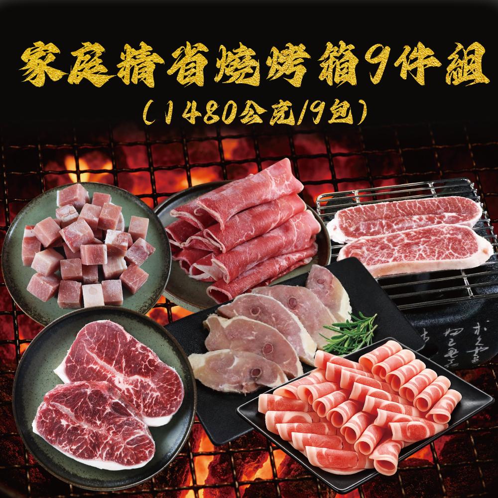 【勝崎生鮮】家庭精省燒烤箱9件組(1480公克/9包)