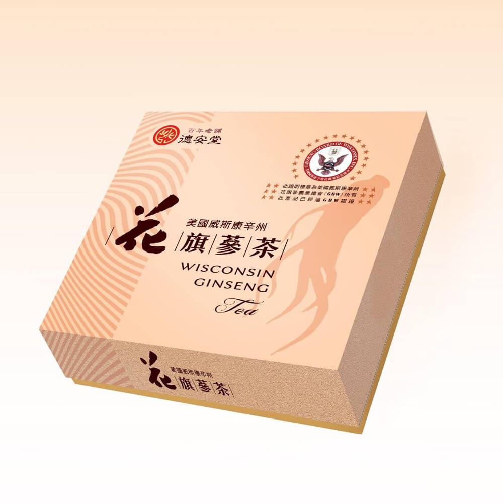 德安堂USDA認證花旗蔘茶禮盒(20包)/盒x4